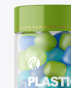 Frosted Plastic Bottle with Gummies Mockup Frosted Plastic Bottle with Gummies Mockup