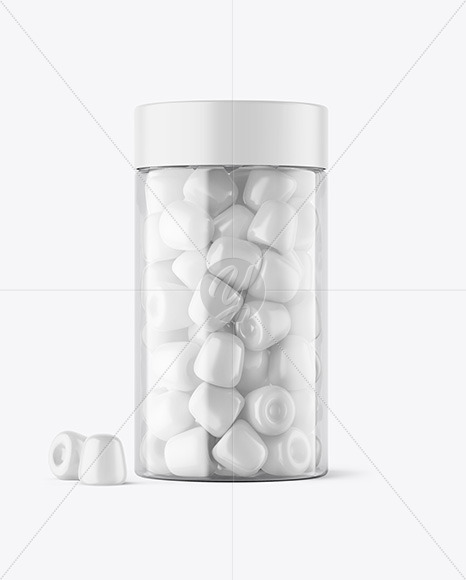 Plastic Bottle with Gummies Mockup