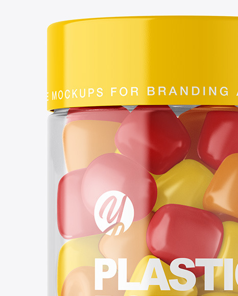 Plastic Bottle with Gummies Mockup