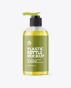 Color Liquid Cosmetic Bottle with Pump Mockup Color Liquid Cosmetic Bottle with Pump Mockup