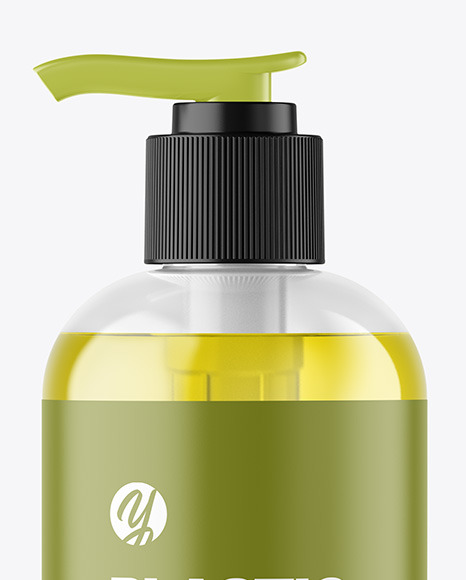 Color Liquid Cosmetic Bottle with Pump Mockup