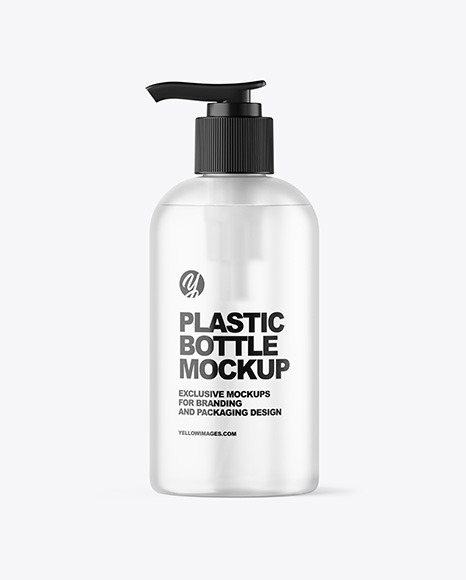 Frosted Cosmetic Bottle with Pump Mockup Frosted Cosmetic Bottle with Pump Mockup