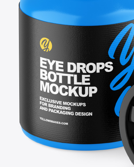 Glossy Opened Eye Drops Bottle Mockup