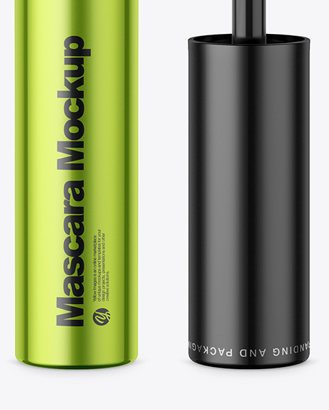 Opened Metallic Mascara Tube Mockup