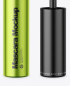 Opened Metallic Mascara Tube Mockup