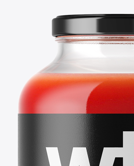 Clear Glass Bottle with Tomato Juice Mockup