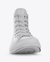 High-Top Canvas Sneaker Mockup - Front View