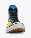 High-Top Canvas Sneaker Mockup - Front View