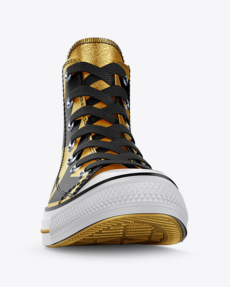 High-Top Canvas Sneaker Mockup - Front View