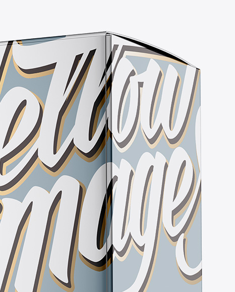 Metallic Paper Box Mockup - Half Side View