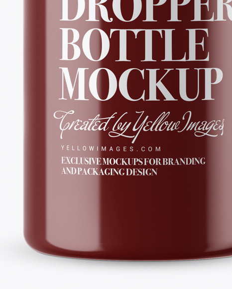 Glossy Dropper Bottle With Metal Cap Mockup