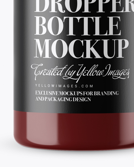 Glossy Dropper Bottle With Metal Cap Mockup