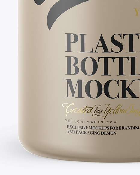 Plastic Matte Bottle with Pump Mockup - Front View