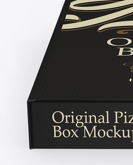 Pizza Box Mockup - Front View (High-Angle Shot)