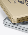 Metallic Pencil's Tin Boxes Mockup - Half Side View