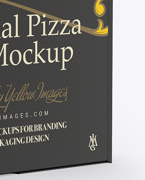 Pizza Box Mockup - Half Side View