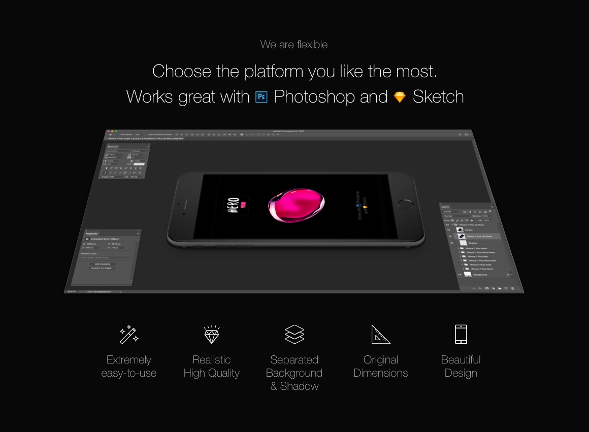 HERO iPhone 7 Plus Mockups HERO iPhone 7 Plus Mockups