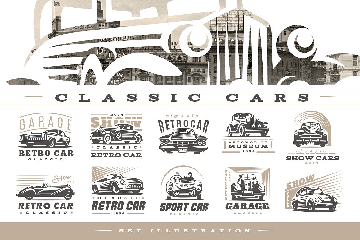 Classic cars logo Classic cars logo