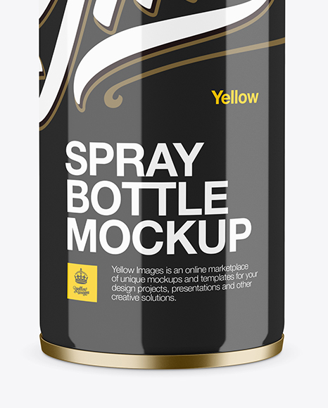 Glossy Spray Can Without Cap Mockup - Front View