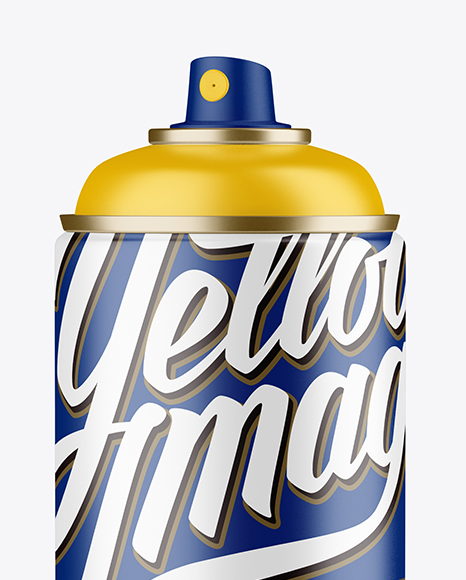 Matte Spray Can Without Cap Mockup - Front View