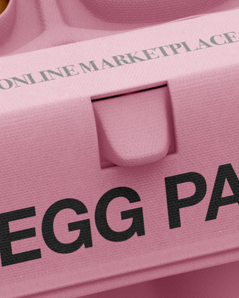 12 Eggs Carton Safe Pack Mockup - Half Side View (High-Angle Shot)