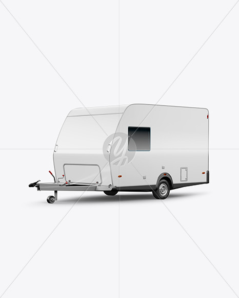 Camper Trailer Mockup - Half Side View