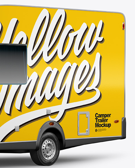 Camper Trailer Mockup - Half Side View