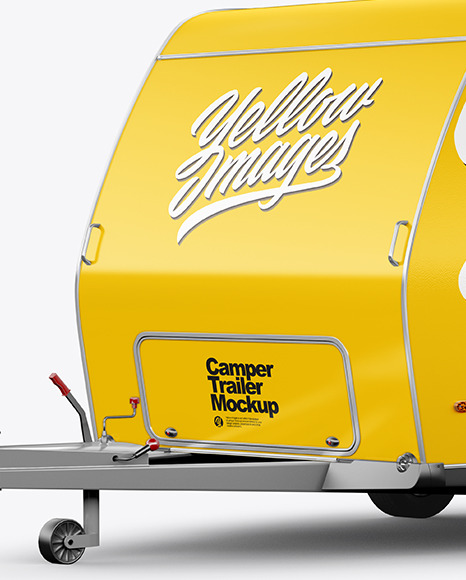 Camper Trailer Mockup - Half Side View