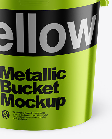 Metallic Bucket Mockup