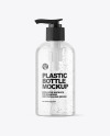 Clear Cosmetic Bottle with Pump Mockup Clear Cosmetic Bottle with Pump Mockup