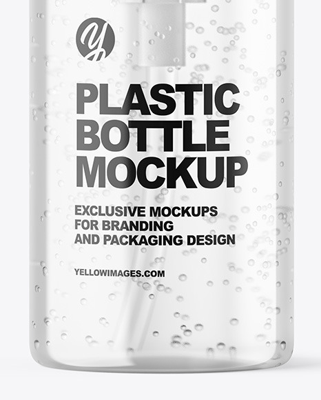 Clear Cosmetic Bottle with Pump Mockup Clear Cosmetic Bottle with Pump Mockup