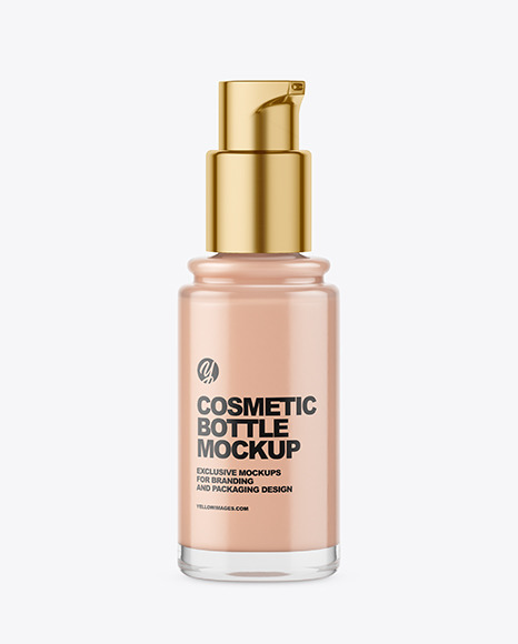 Glass Cosmetic Foundation Bottle Mockup - Free Download Images High