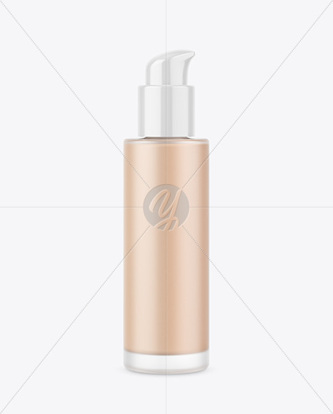 Frosted Glass Cosmetic Foundation Bottle Mockup