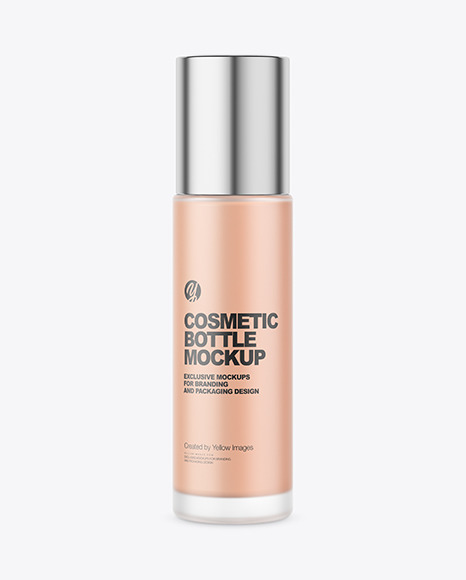 Frosted Glass Cosmetic Foundation Bottle Mockup