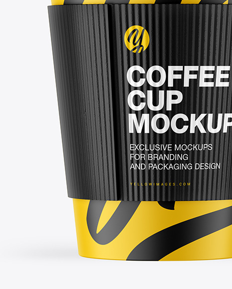 Matte Coffee Cup With Holder Mockup