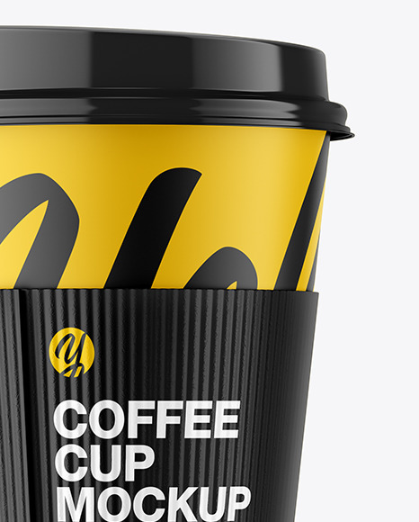 Matte Coffee Cup With Holder Mockup