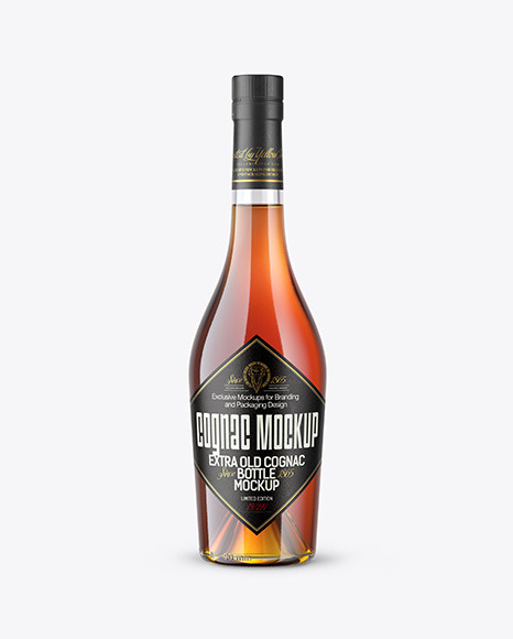 Clear Glass Cognac Bottle Mockup