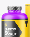 Matte Plastic Jar with Paper Box Mockup