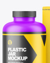 Matte Plastic Jar with Paper Box Mockup