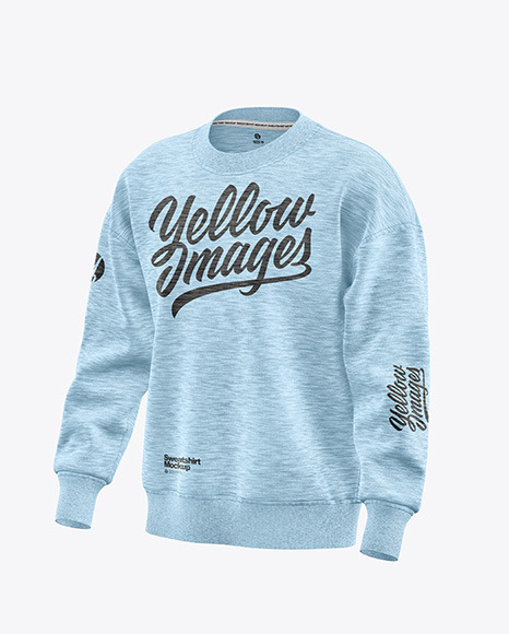 Melange Sweatshirt Mockup - Front Half Side View