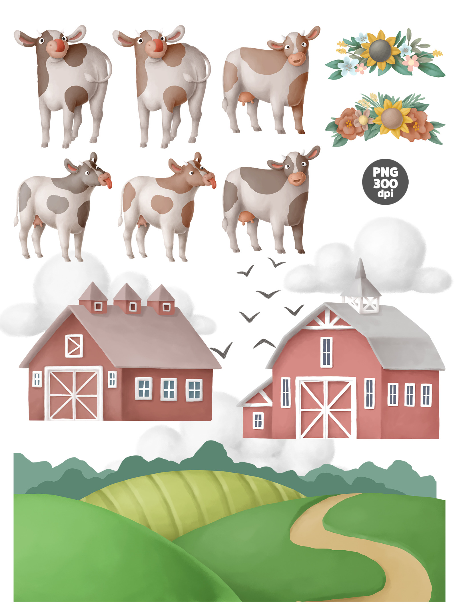 Milk Farm clipart set Milk Farm clipart set