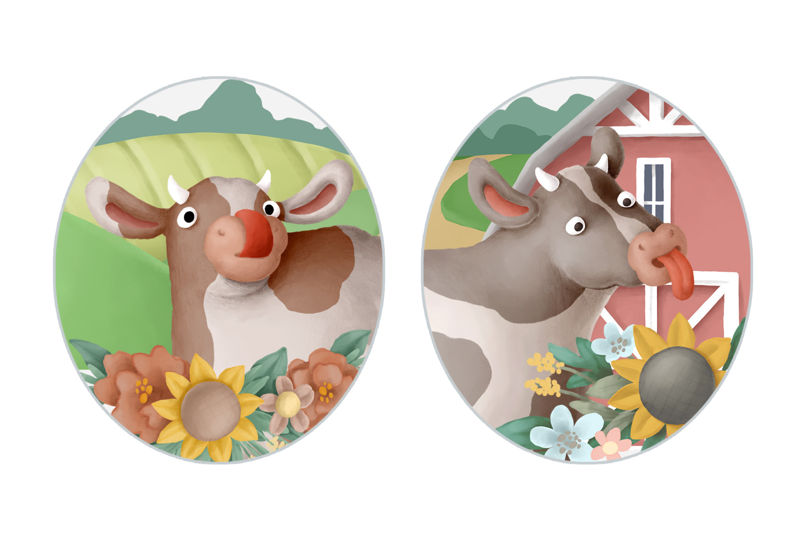 Milk Farm clipart set