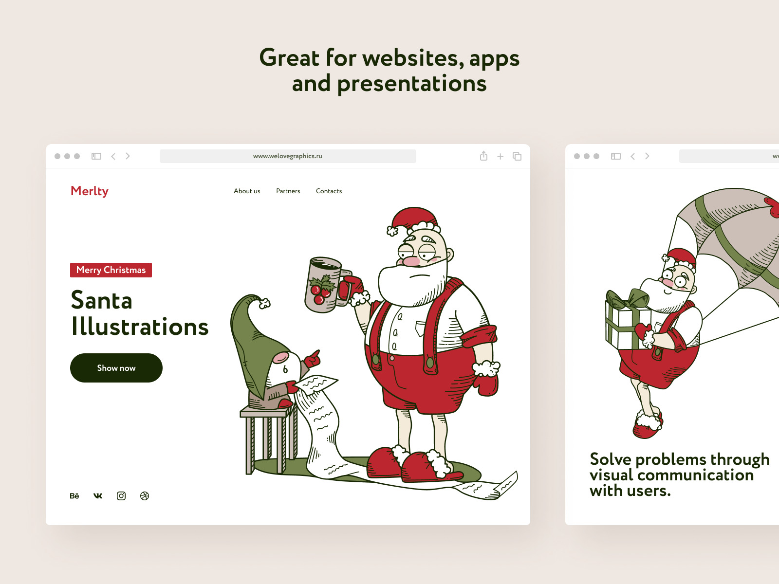 Merlty Santa Illustrations