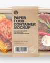 Paper Food Container With BBQ Set Mockup