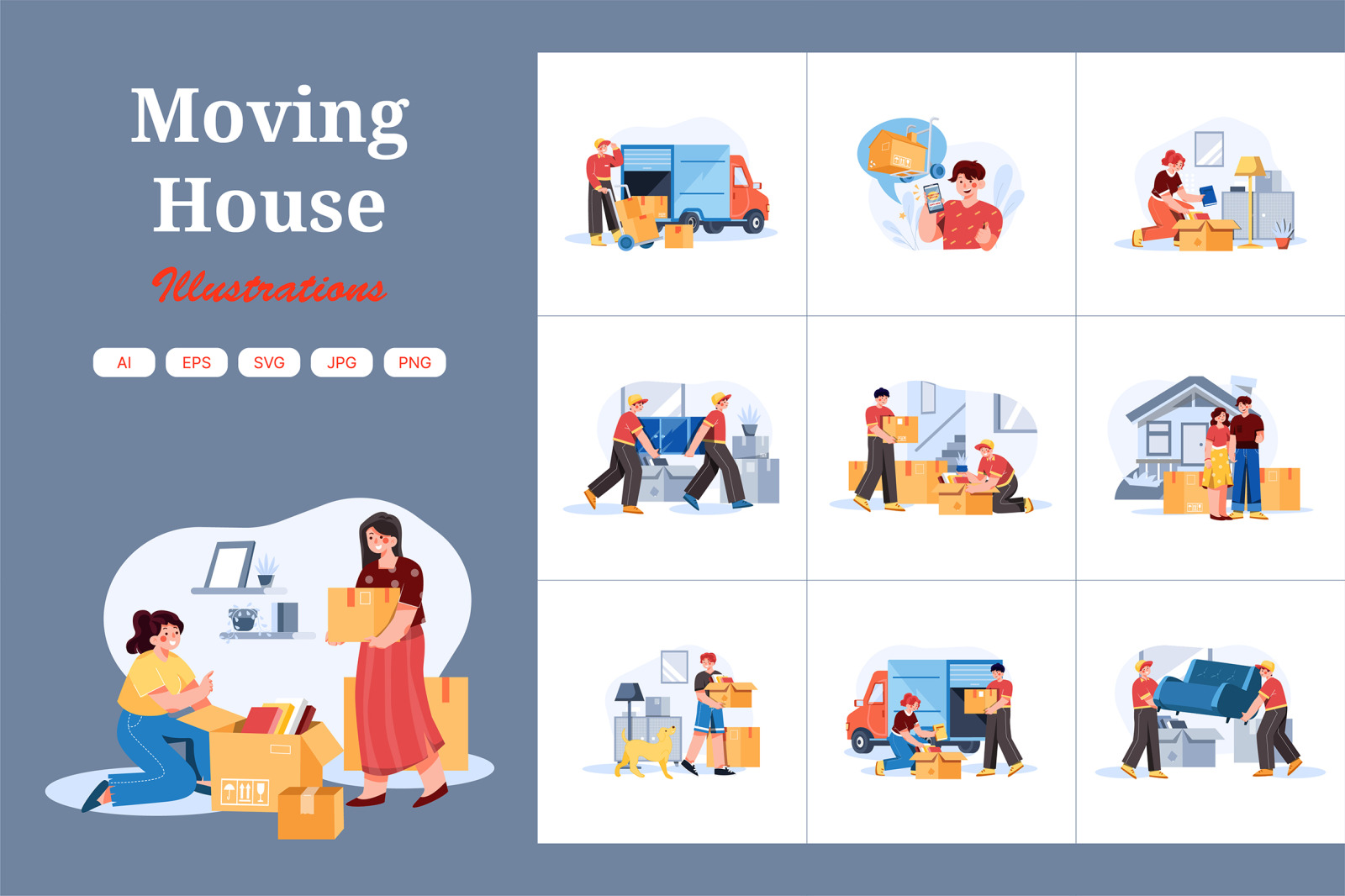 M371_Moving House Illustration Pack M371_Moving House Illustration Pack