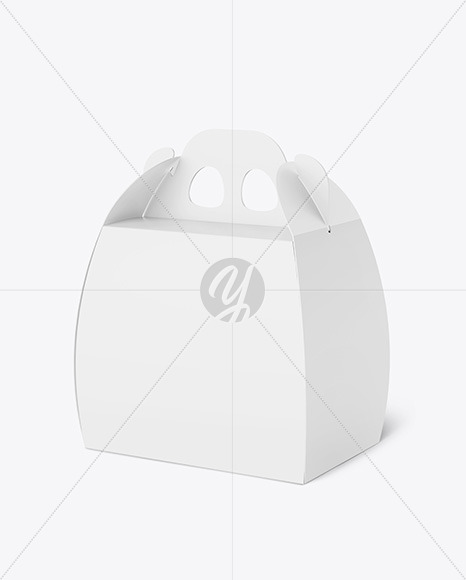 Paper Curved Box w/ Handle Mockup