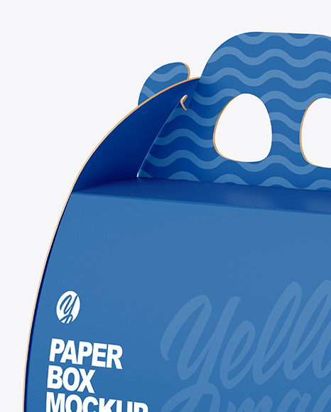 Paper Curved Box w/ Handle Mockup