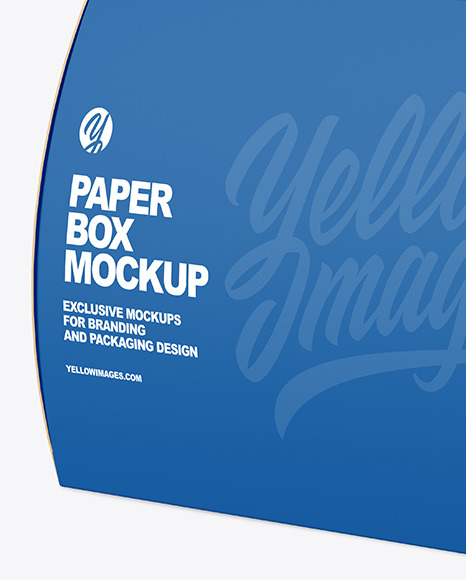 Paper Curved Box w/ Handle Mockup