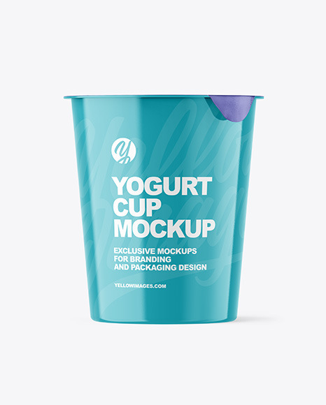 Glossy Yogurt Cup Mockup