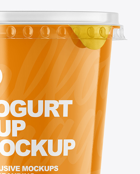 Glossy Yogurt Cup Mockup